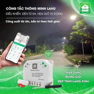 Công Tắc Wifi Lahu, Công Tắc Hẹn Giờ Không Cần Internet RTC Hunonic, Công Suất Lên Đến 4000W - LAHU