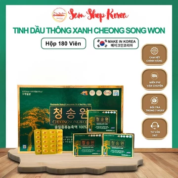Tinh Dầu Thông Đỏ Hàn Quốc CheongSongWon Cao Cấp , Chống Tai Biến, Tiểu Đường, Hộp Xanh 180 viên
