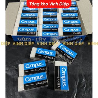 1 hộp 30 viên gôm tẩy Campus màu trắng không bụi