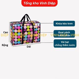 Túi bạt đựng quần áo chăn màn, size lớn nhỏ da năng chuyển nhà chống nước có quai xách chắc chắn