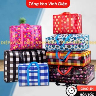 Túi bạt đựng quần áo chăn màn, size lớn nhỏ da năng chuyển nhà chống nước có quai xách chắc chắn