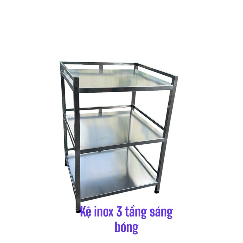 Kệ INox 3 Tầng Tấm Đa Năng Để Lò Vi Sóng Bếp Từ chén bát các loại ( nhận đặt hàng theo yêu cầu)