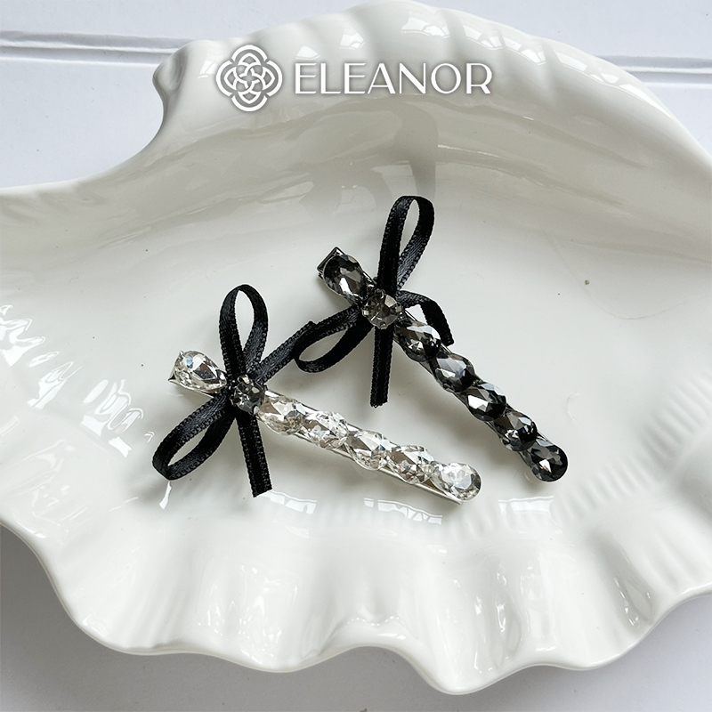 Kẹp tóc nữ Eleanor Accessories gắn nơ kẹp tóc mái đính đá phụ kiện tóc 8543
