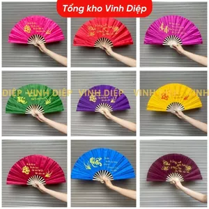 Quạt Vải Lụa, Quạt Tre Vải Xếp Chữ Thư Pháp Truyền Thống, Du Lịch Việt Nam Bền Đẹp