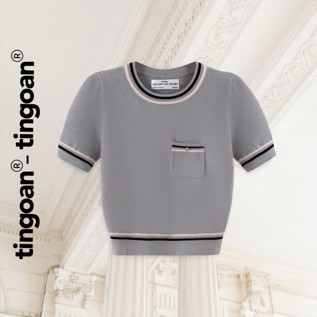 TINGOAN® x KOL - Áo len xù túi ngực dáng lửng 2 line viền áo MIMI TOP | BigBuy360 - bigbuy360.vn