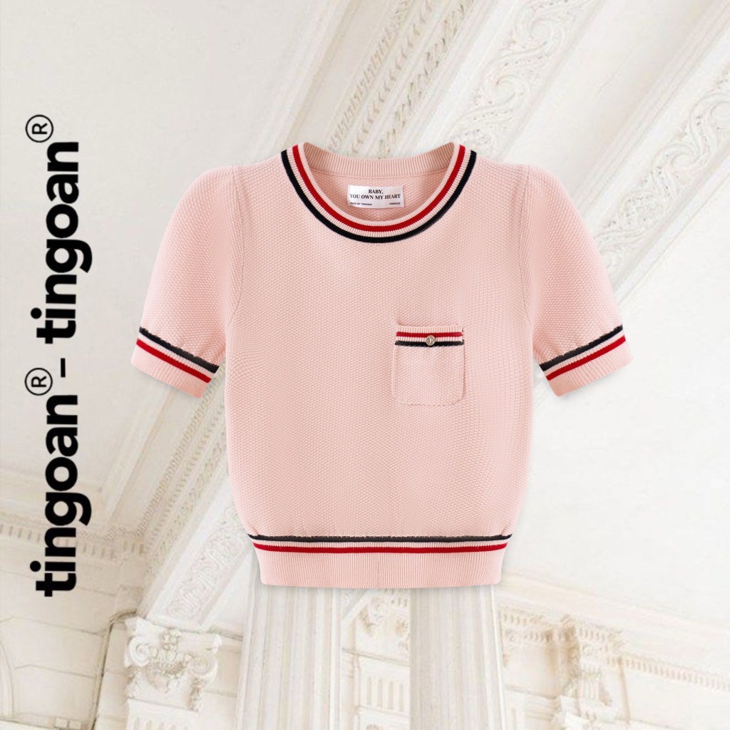 TINGOAN® x KOL - Áo len xù túi ngực dáng lửng 2 line viền áo MIMI TOP | BigBuy360 - bigbuy360.vn