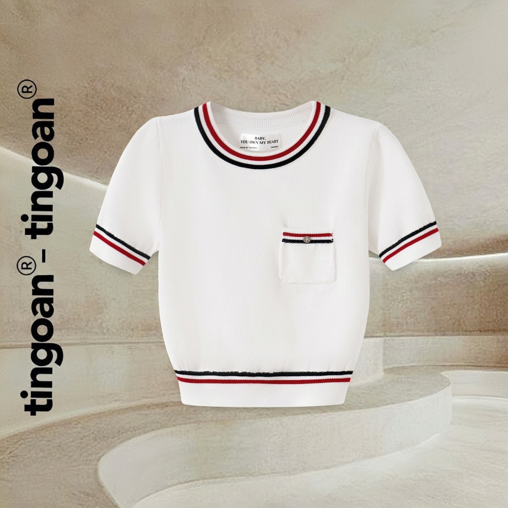 TINGOAN® x KOL - Áo len xù túi ngực dáng lửng 2 line viền áo MIMI TOP | BigBuy360 - bigbuy360.vn