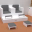 Bộ đôi ghế làm Nail bằng gỗ phủ melamine