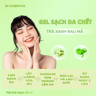 Gel tẩy da chết rau má Z9 giúp làm sạch sâu lỗ chân lông, cho da trắng sáng mịn màng 80ml