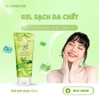 Gel tẩy da chết rau má Z9 giúp làm sạch sâu lỗ chân lông, cho da trắng sáng mịn màng 80ml
