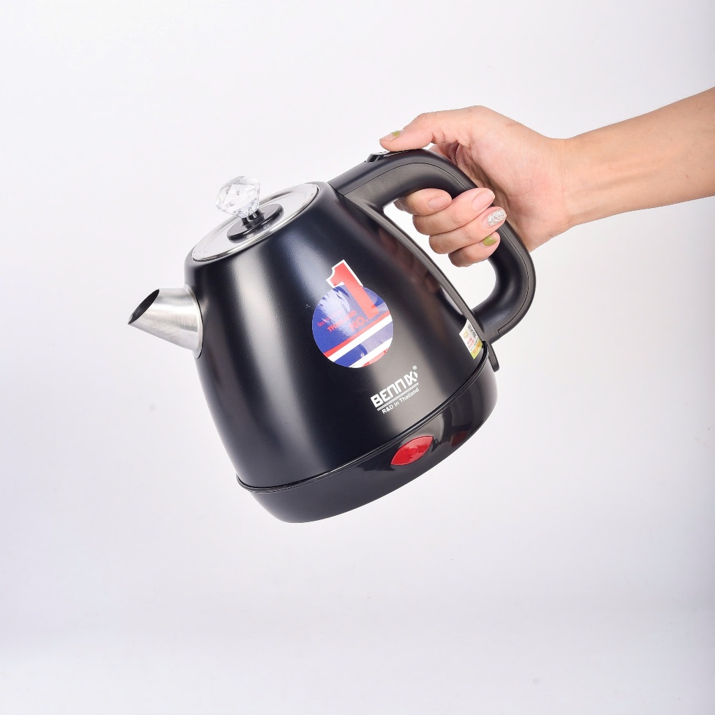 Ấm Siêu Tốc Inox Sơn Màu Bennix BN-6118EK, 1650W, 1,8L, Bảo hành 2 năm