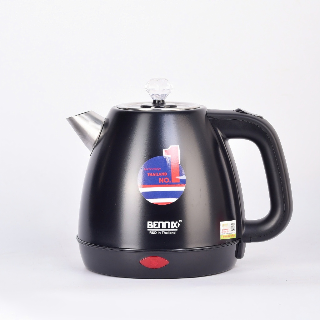 Ấm Siêu Tốc Inox Sơn Màu Bennix BN-6118EK, 1650W, 1,8L, Bảo hành 2 năm