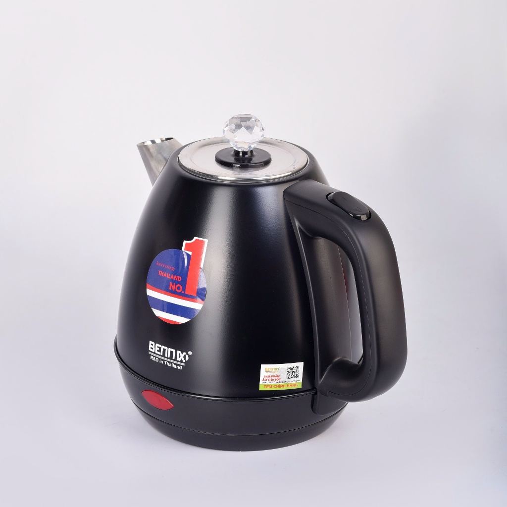 Ấm Siêu Tốc Inox Sơn Màu Bennix BN-6118EK, 1650W, 1,8L, Bảo hành 2 năm