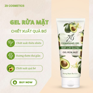 Gel rửa mặt bơ Z9 cấp ẩm da trắng sáng giảm ngừa mụn, loại bỏ lớp dầu trên da 80ml