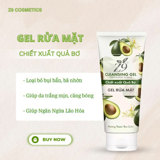 Gel rửa mặt bơ Z9 cấp ẩm da trắng sáng giảm ngừa mụn, loại bỏ lớp dầu trên da 80ml