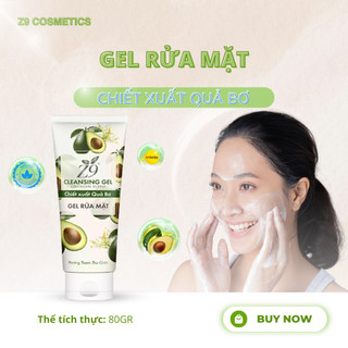 Gel rửa mặt bơ Z9 cấp ẩm da trắng sáng giảm ngừa mụn, loại bỏ lớp dầu trên da 80ml