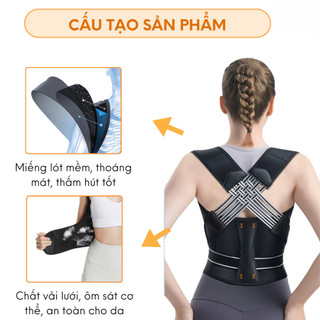 Đai chống gù lưng, đai lưng chống gù định hình dáng lưng vai thẳng bảo vệ cột sống