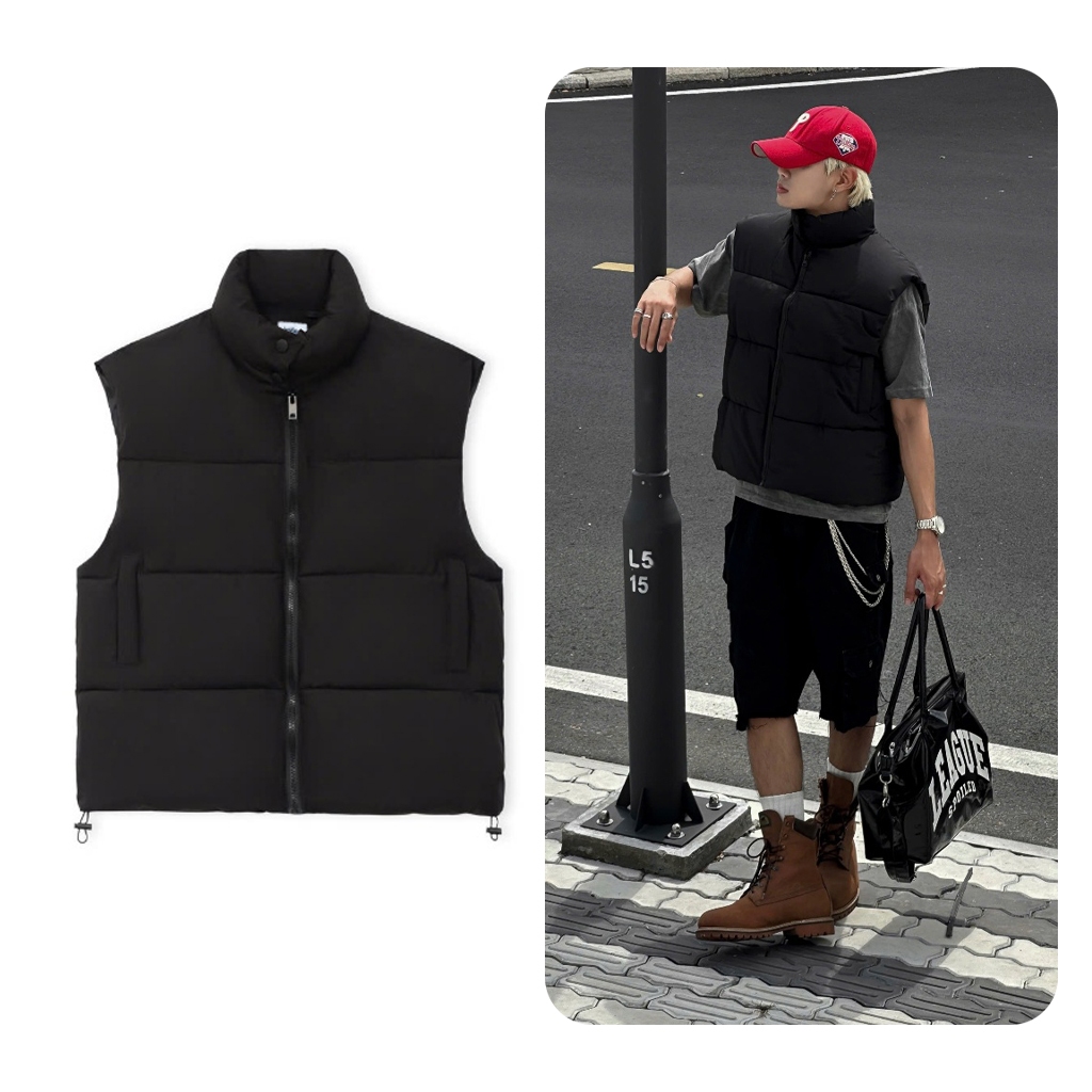 Áo Gile Phao Trâng Bông Thời Trang Phong Cách Đường Phố Halley W0