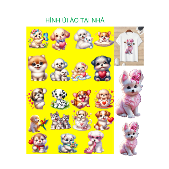 Miếng dán ủi quần áo tại nhà bằng bàn là bàn ủi-hình cún cưng ủi áo