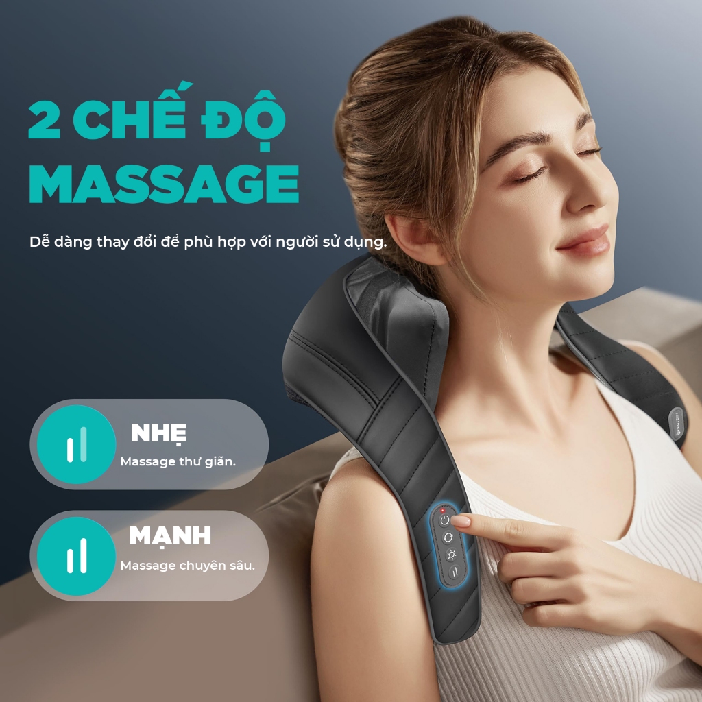Ảnh Máy Massage Cổ Vai Gáy KINGTECH S6, Masage Shiatsu 3d, Nhiệt Hồng Ngoại, Tích Điện, Matxa Nhiều Vị Trí - Chính Hãng 4