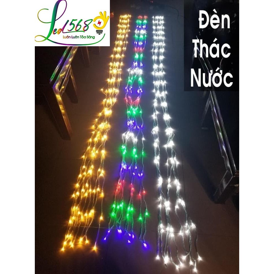 Đèn Led thả mành rèm hiệu ứng thác nước mưa rơi 10 sợi dài 3m | Shopee ...