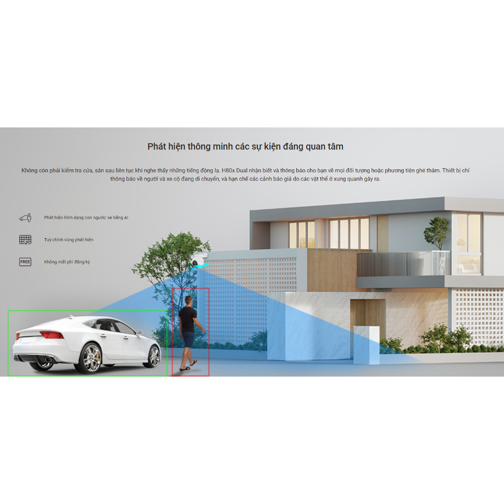 Ảnh Camera WIFI EZVIZ H80X DUAL 4K Ống Kính kép, Báo động còi hú & đèn chớp 3