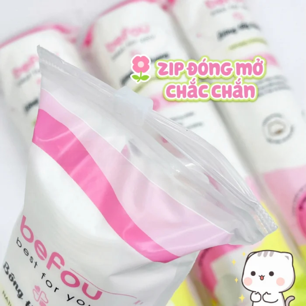 Ảnh Bông tẩy trang Befou 100/234 miếng chất bông mềm mại tiện lợi 3