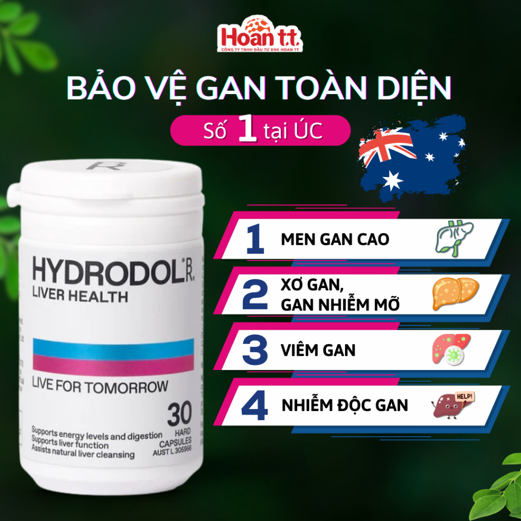 Ảnh Viên bổ gan HYDRODOL LIVER HEALTH của Úc - Viên Thải Độc Mát Gan lọ 30 viên 2