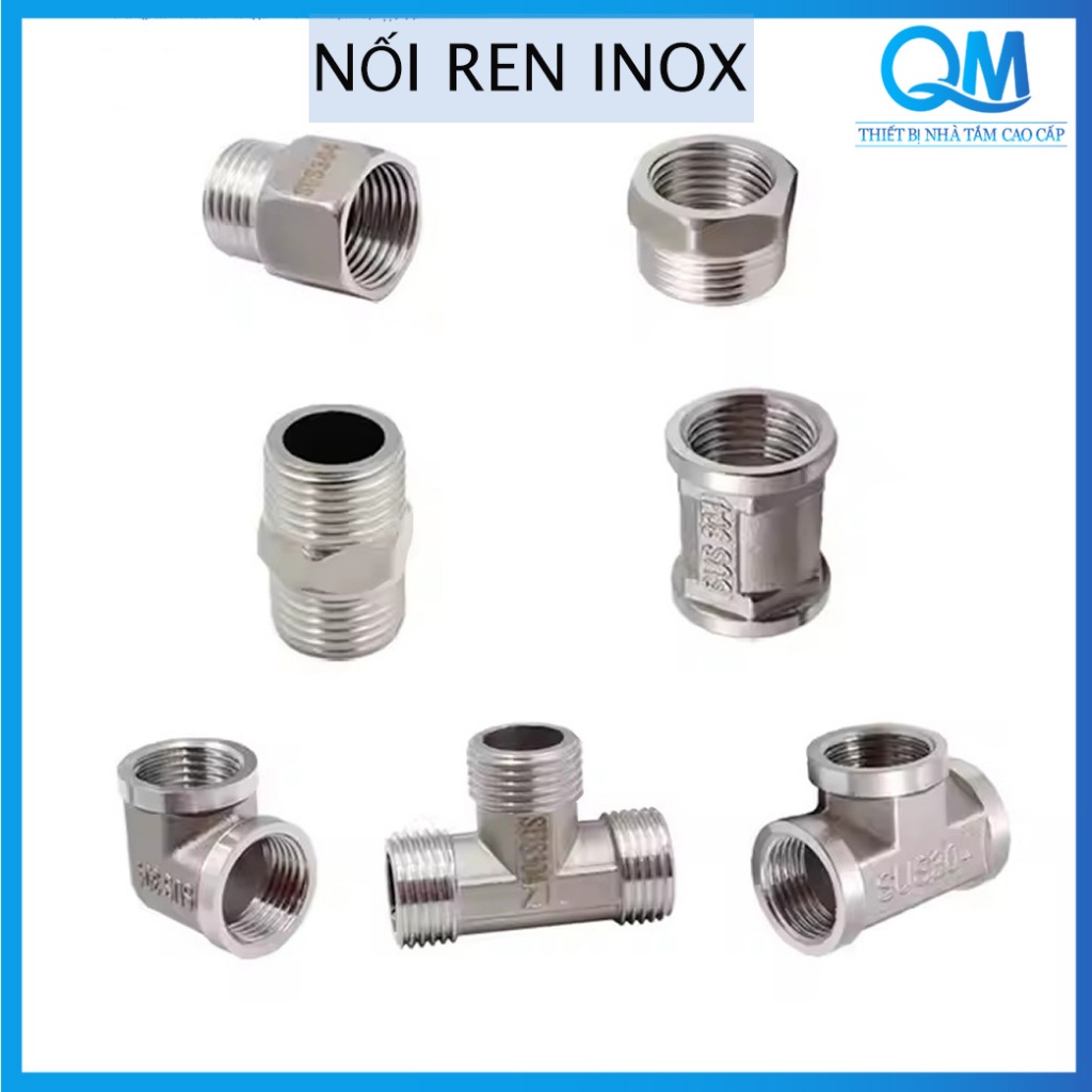 Đầu Nối Ren Inox 304, Nối Ren Trong Ren Ngoài 21/27/34 - Tê Kép Lơ Cà ...