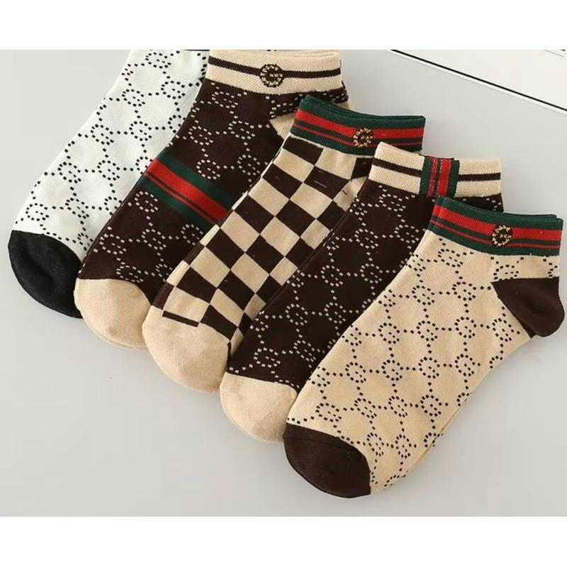 TÚI 10 ĐÔI TẤT NAM CỔ NGẮN HÀNG CAO CẤP KẺ VUÔNG UNISEX