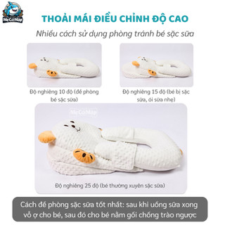 Gối Chống Trào Ngược Cho Bé, Đệm Ngủ Định Hình Bảo Vệ Cột Sống Vải Nhung Hạt Mịn Mềm Mại Dễ Dàng Vệ Sinh G02