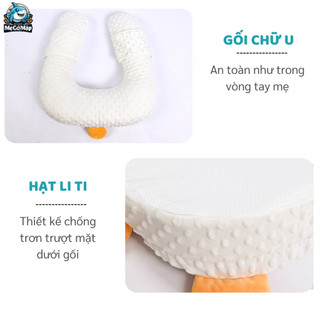 Gối Chống Trào Ngược Cho Bé, Đệm Ngủ Định Hình Bảo Vệ Cột Sống Vải Nhung Hạt Mịn Mềm Mại Dễ Dàng Vệ Sinh G02