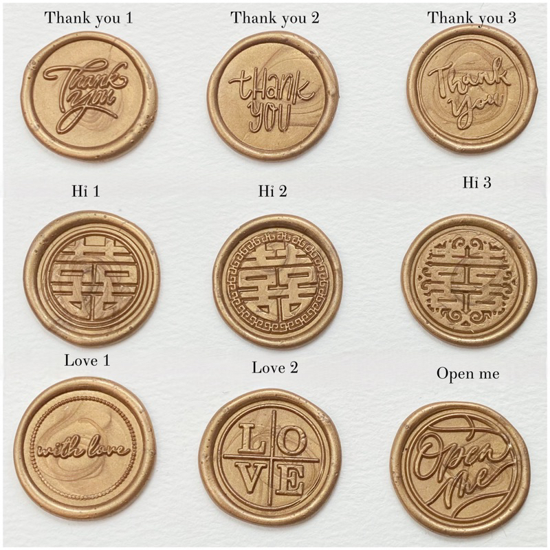 [DẤU SÁP ĐÓNG SẴN] mẫu THANK YOU, HỈ, LOVE cho thiệp mời, thiệp cưới ...