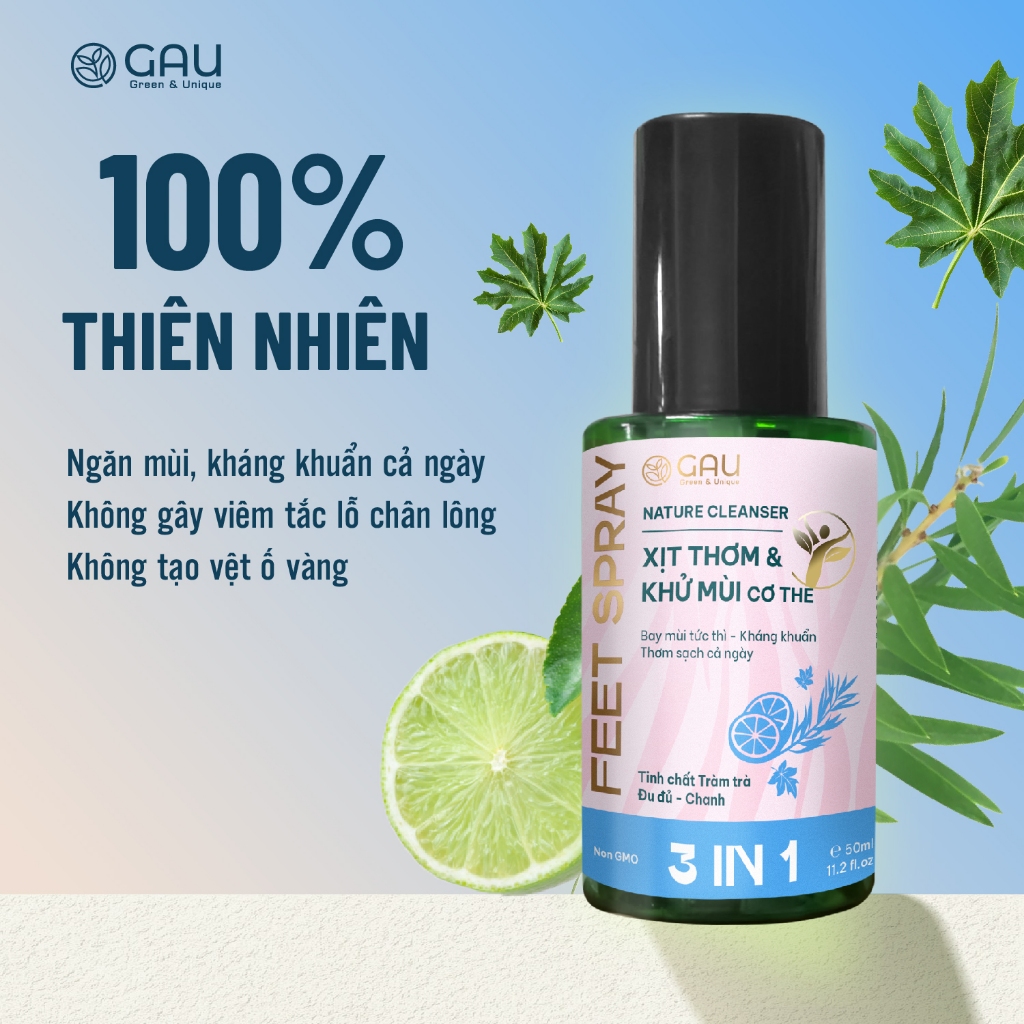 XỊT THƠM CƠ THỂ & NÁCH GAU KHỬ MÙI CẢ NGÀY, HƯƠNG NƯỚC HOA SANG TRỌNG TỰ NHIÊN GIỮ ẨM MỀM DA 120ml