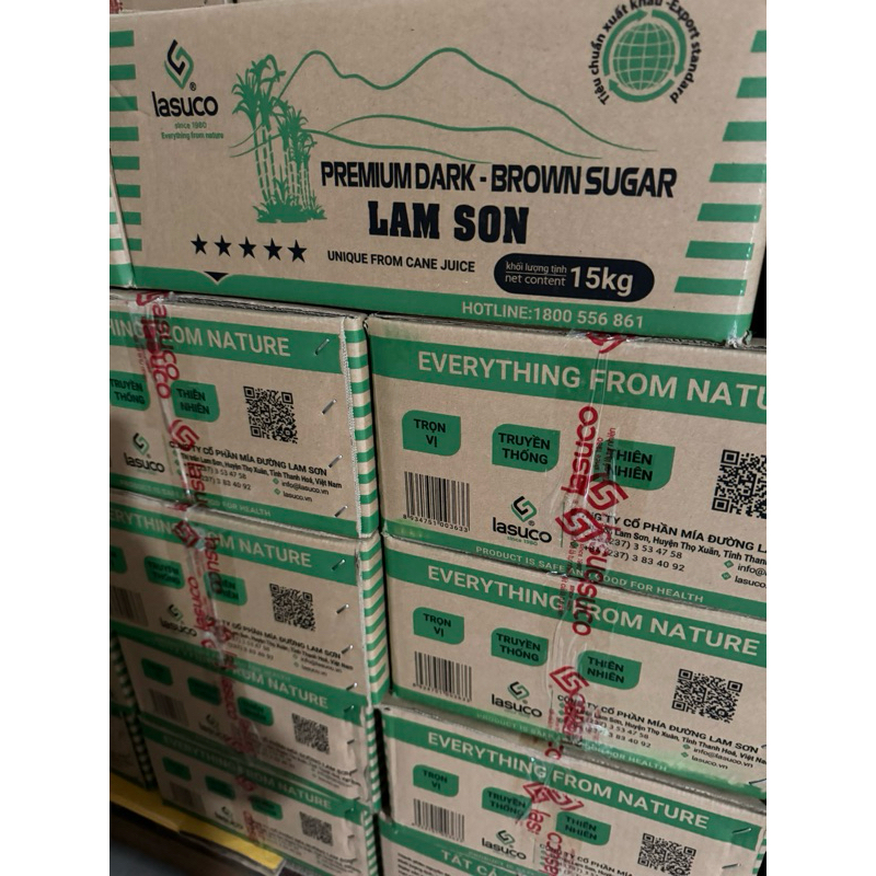 ( Giá sỉ nguyên  Thùng 15 kg)  Đường mật mía, đường phên Lam Sơn