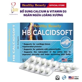 Viên uống bổ sung canxi HB CALCIDSOFT (Hộp 30 viên) Bổ sung Calcium và Vitamin D giúp xương chắc khỏe.