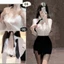 Set đồ công sở áo sơ mi trắng kèm chân váy đồ ngủ cosplay nữ thư ký sexy