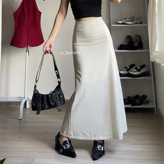 LIU SKIRT | Chân váy linen form xoè nhẹ, đơn giản, hack dáng style Hàn Quốc  - ByMintt