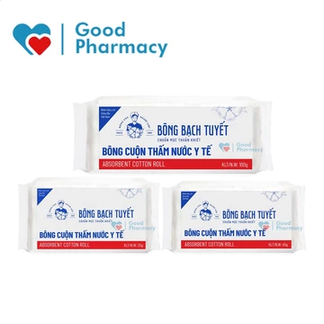 Bông gòn y tế thấm nước Bông Bạch Tuyết vô trùng dạng gói nhỏ tiện dụng, sơ cứu, băng bó, vệ sinh vết thương, da, bề mặt