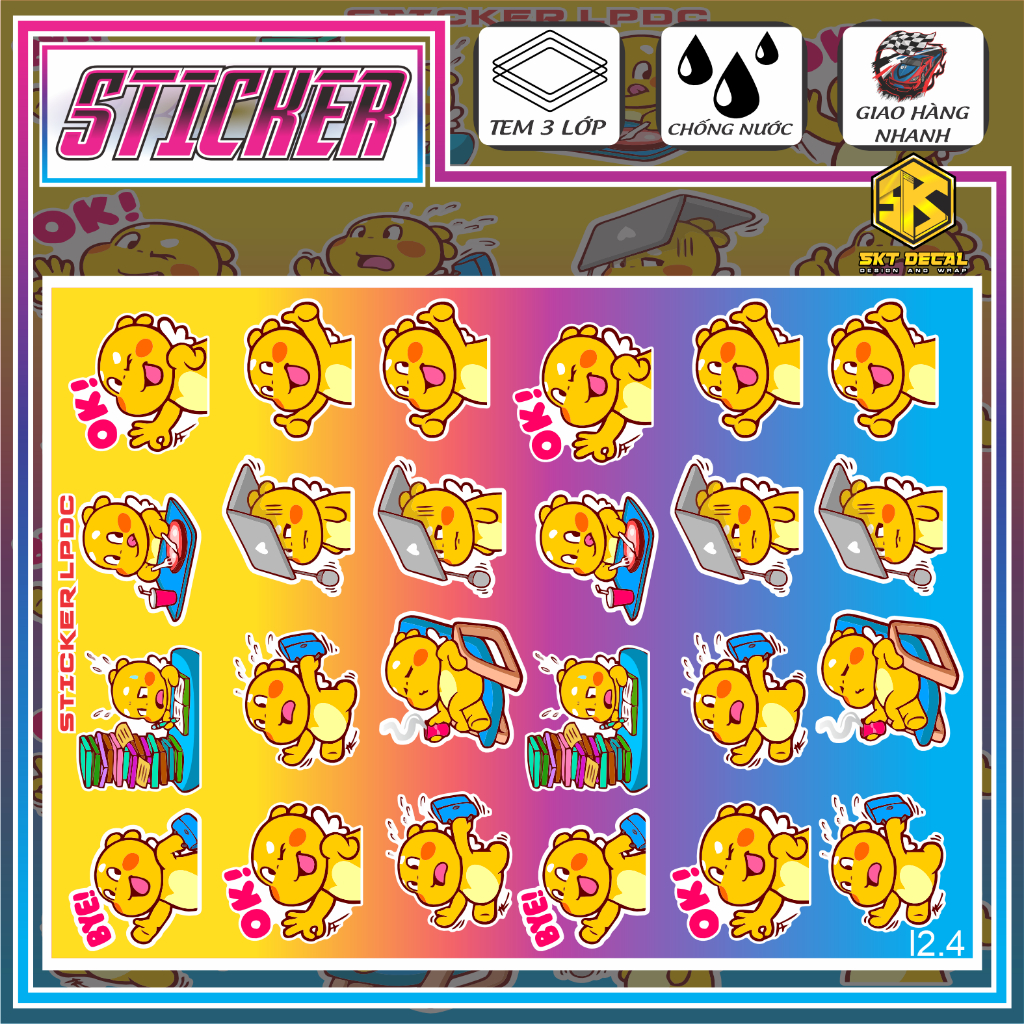Tem Dán Icon Dragon Sticker Rồng set 24 Nhãn Dán đẹp dán trang trí ...