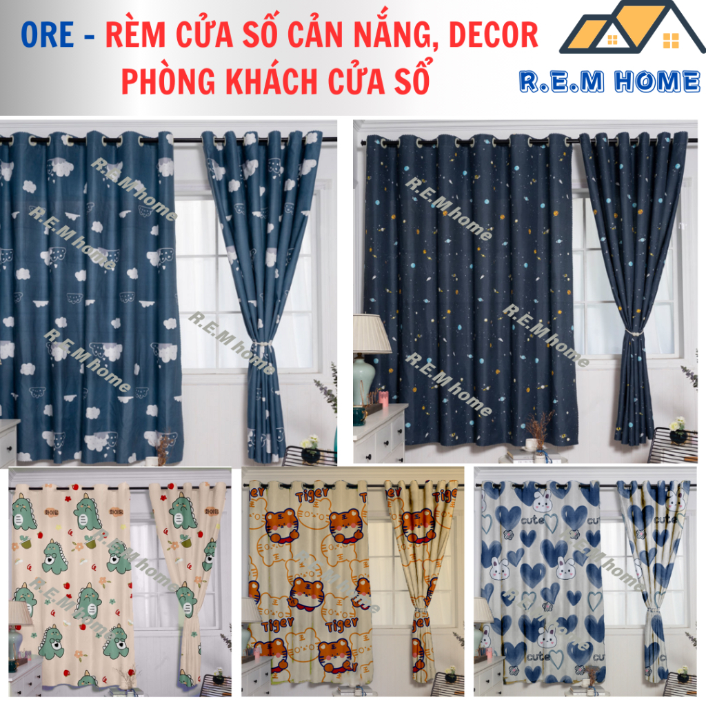 ORE -Rèm Cửa Sổ May Kiểu Luồn Cây R.E.M HOME Cản Nắng, Cản Sáng Phòng ...