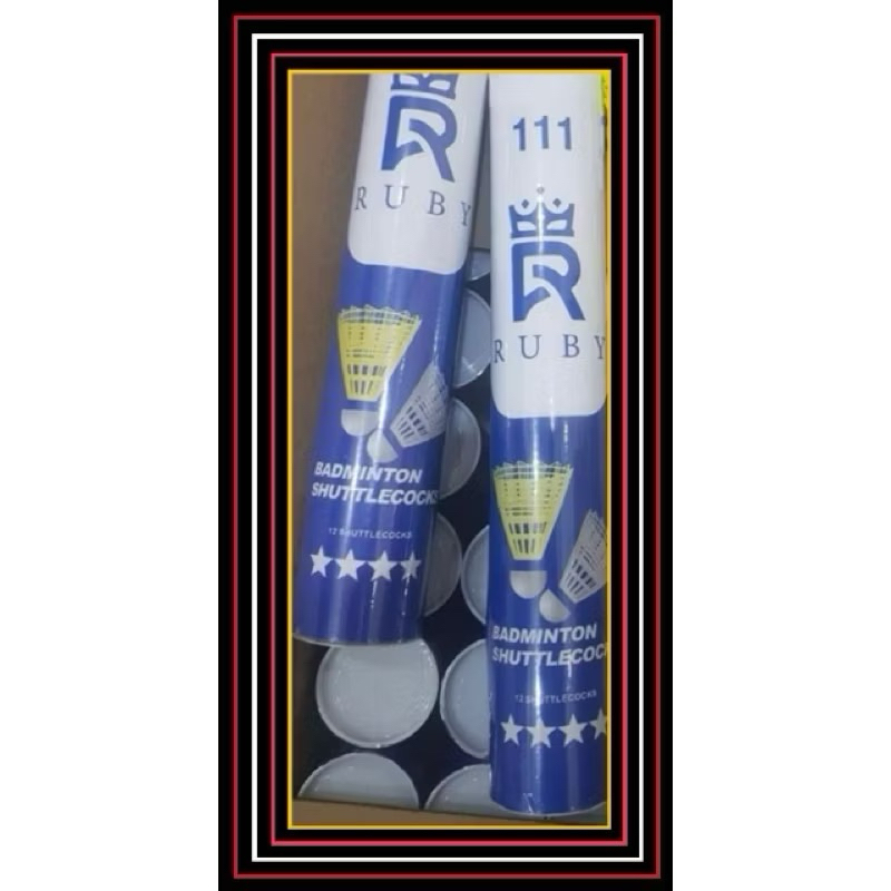 [SỈ] QUẢ CẦU LÔNG NHỰA RUBY 111 BADMINTON , (CÂY 12 QUẢ) - VPP QUỐC HUY.