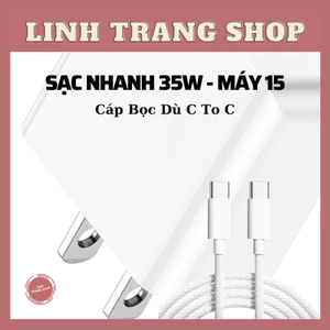 Sạc Nhanh PD35W Chân Cắm Type C (C To C) Dành Cho Máy15 và các Máy Android SamSung, Oppo, .. , Bảo Hành 12 Th