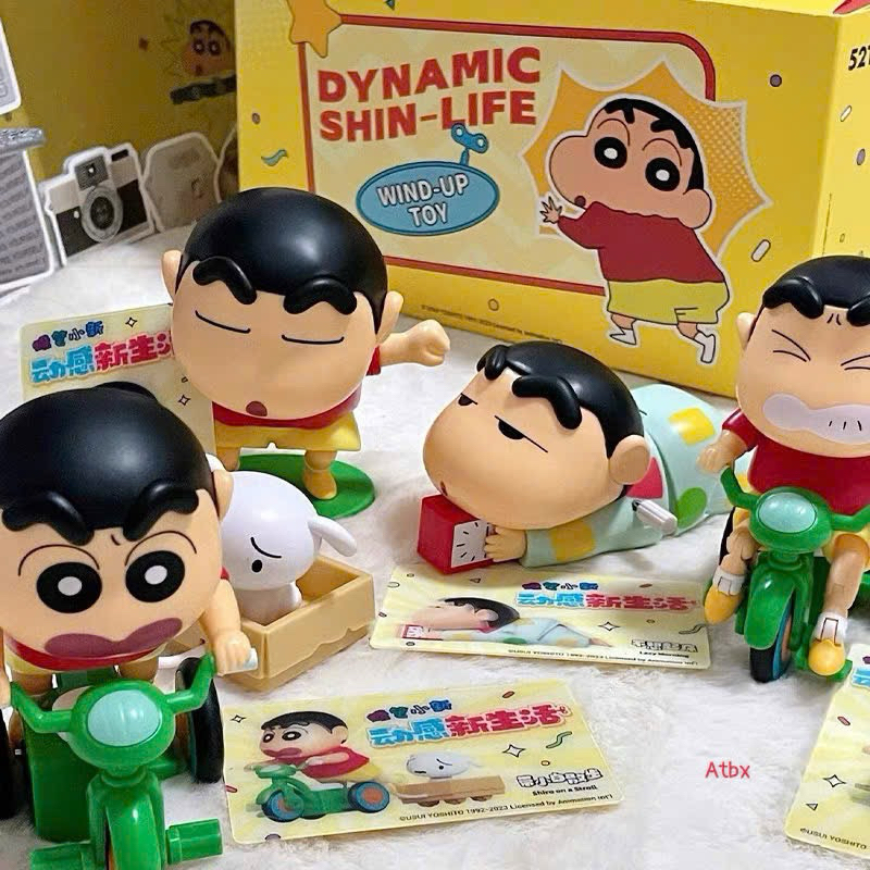 Shin Bút Chì Shin Chan Đồ Chơi Vặn Cót Shin Chạy Bằng Cót Bò Ủn Mông Lắc Đầu Đạp Xe Crawling Crayon-PUPU HOUSE