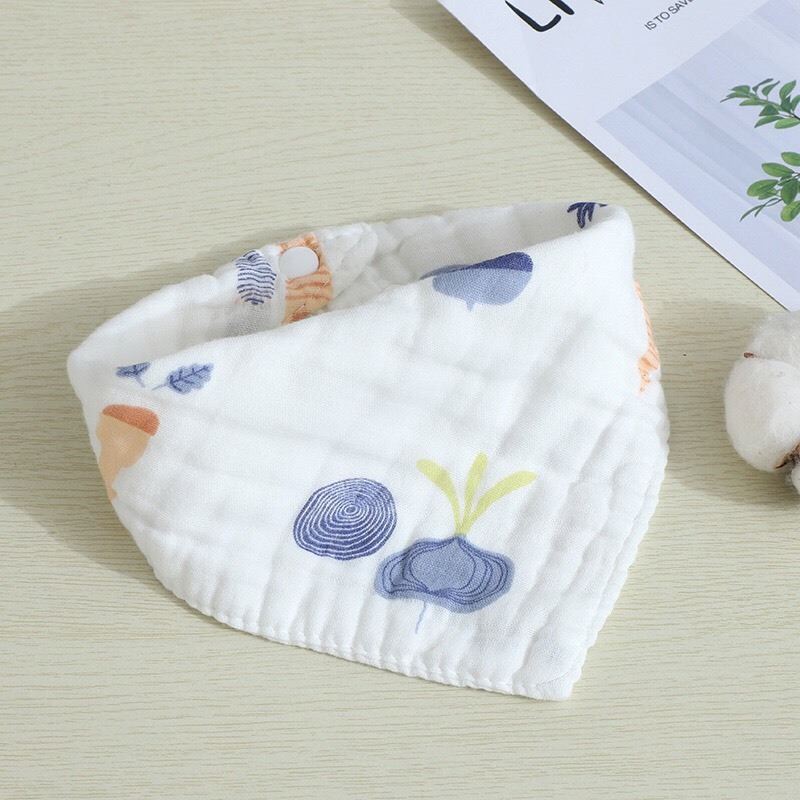 Set 5 yếm xô ORGANIC 6 lớp có cúc bấm siêu thấm siêu cute cho bé HC06 3SBABY