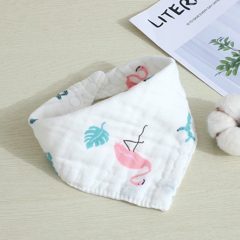 Set 5 yếm xô ORGANIC 6 lớp có cúc bấm siêu thấm siêu cute cho bé HC06 3SBABY