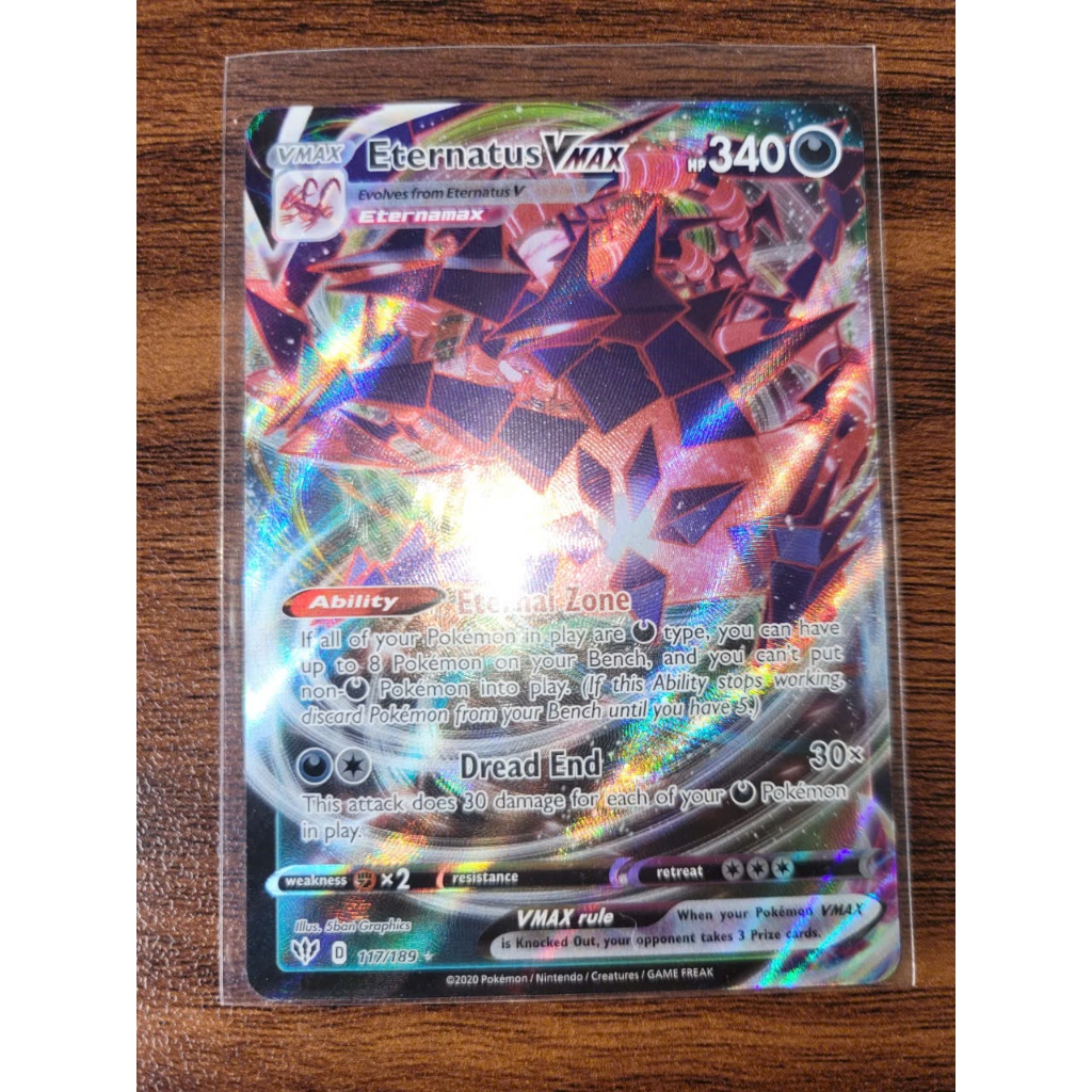 Carta Pokémon ETERNATUS VMAX 117/189 - Expansión Darkness Ablaze, Individual, Coleccionable, Juego De Cartas