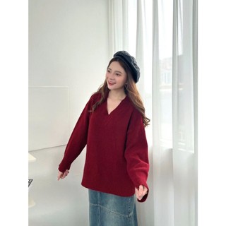 247store -  Áo Len Lông Thỏ Cổ Tim Phom Rộng , Freesize <62kg- Aolencotim955_P5K10