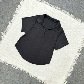Áo Thun Bigsize Nữ Dáng Áo Polo Tay Ngắn Che Bụng Vải Thun Tăm Co Giãn G178
