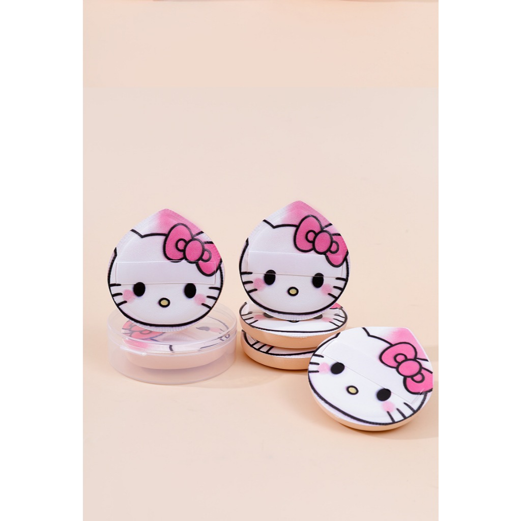 [Có Hộp] Mút Tán Kem Nền Mút Trang Điểm Big Size Hello Kitty Kèm Hộp Đựng Mút Tán Phấn Cushion Mềm Mịn Đàn Hồi Mtp10